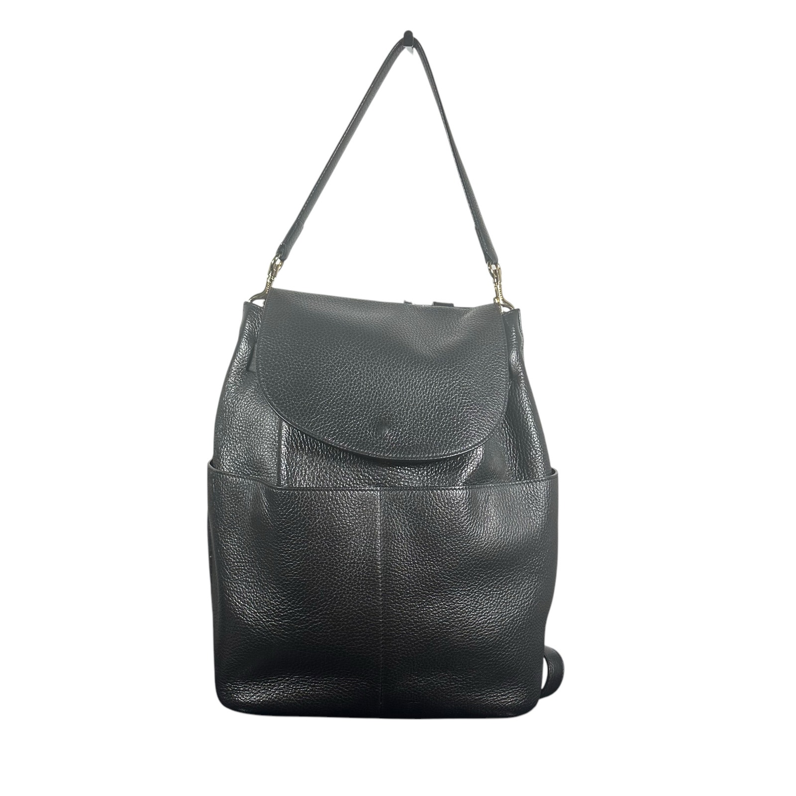 Cuyana Black Pebbled Leather Convertible Backpack Tote 13â Original Design